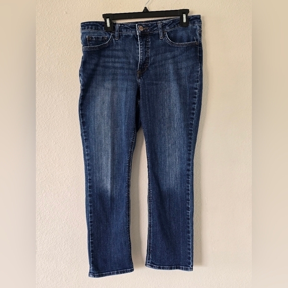 Lee Womens Jeans Mid Rise Straight Leg blue Sz 12 Dark Wash Streetwear - Picture 6 of 10
